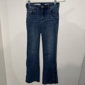 pilcro by anthropologie Heigh Raise Bootcut Button Detail On Leg‎ Blue Size 25